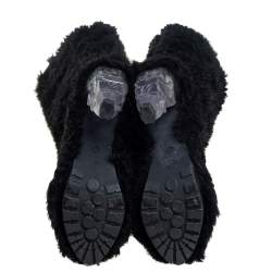 Chanel Black Fur Yeti Boots Size 40