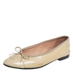 Chanel ballerina flats on sale beige