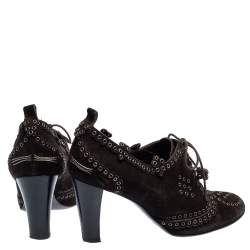 Chanel Brown Suede Rivet Booties Size 41