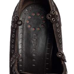 Chanel Brown Suede Rivet Booties Size 41