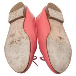 Pre Owned حذاء باليرينا فلات شانيل جلد وردي مزين شعار الماركة سي سي مقاس 38