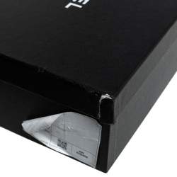 Pre Owned صندل فلات شانيل سيور سلاسل جلد أسود مقاس 38