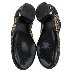 مملوكة مسبقًا حذاء باليرينا فلات شانيل دانتيل أسود مقاس 37