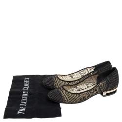 مملوكة مسبقًا حذاء باليرينا فلات شانيل دانتيل أسود مقاس 37