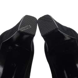 مملوكة مسبقًا Chanel Black Suede CC Block Heel Pumps Size 38