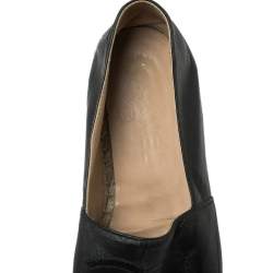 Chanel Black Leather CC Espadrille Flats Size 37