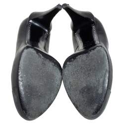 Pre Owned Chanel Black Leather Cap Toe Platform Pumps Size 39