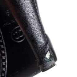 Pre Owned Chanel Black Leather Cap Toe Platform Pumps Size 39
