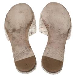 Pre Owned صندل سلايد شانيل فلات كاميليا تويد متعدد الألوان مقاس 41