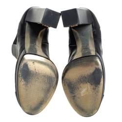 Chanel Black Leather CC Platform Chelsea Boots Size 41