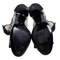 Chanel Black Mesh and Fabric CC Open Toe Bootie Ankle Booties Size 37