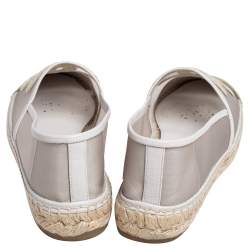 مملوكة مسبقًا Chanel Beige Leather And Net  Espadrille Flats Size 38