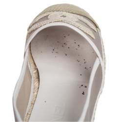 مملوكة مسبقًا Chanel Beige Leather And Net  Espadrille Flats Size 38