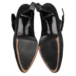 Pre Owned Chanel Vintage Black Suede CC Mary jane Platform Pumps Size 38