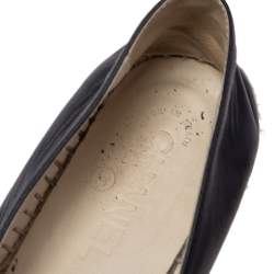 مملوكة مسبقًا حذاء فلات شانيل إسبادريل CC جلد أسود مقاس 40 