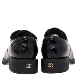Chanel Tri Color Patent And Leather Cap Toe Lace-up Oxfords Size 40.5