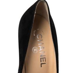 مملوكة مسبقًا Chanel Black/Purple Suede CC Cap Toe Platform Pumps Size 39
