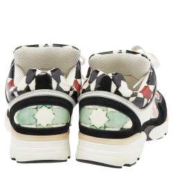 Pre Owned Chanel Multicolor Patent And Leather CC Low Top Sneakers Size 36.5