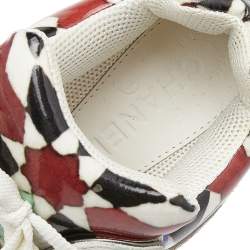 Pre Owned Chanel Multicolor Patent And Leather CC Low Top Sneakers Size 36.5