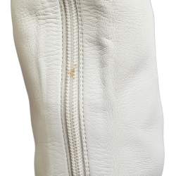 Chanel White Leather Cap Toe Thigh Over Knee High Boots Size 38
