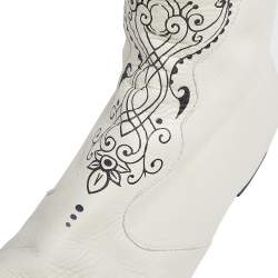 Chanel White Leather Cap Toe Thigh Over Knee High Boots Size 38