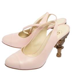 Pre Owned حذاء كعب عالي شانيل جلد بيج سير كاحل مقدمة غطاء كعب منحوت مقاس 41.5 