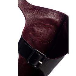 Chanel Black Leather Knee High Boots Size EU 39.5