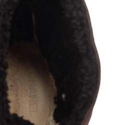 Chanel Brown Suede CC Ankle Boots Size 36.5