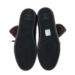 Chanel Multicolor Tweed Lace Wrap  Ankle Boots Size 37.5