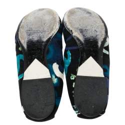 Pre Owned Chanel Multicolor Graffiti Print Fabric Scrunch Ballet Flats Size 41