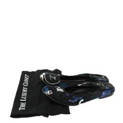 Pre Owned Chanel Multicolor Graffiti Print Fabric Scrunch Ballet Flats Size 41