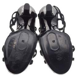 Chanel Black Fabric Strappy Sandals Size 40