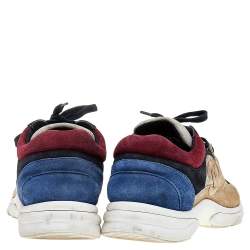 Pre Owned Chanel Multicolor Suede CC Low Top Sneakers Size 40.5