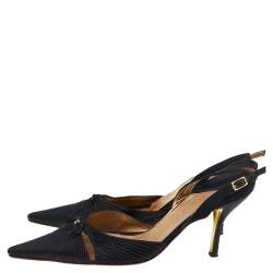 Chanel Black Satin Slingback Sandals Size 38