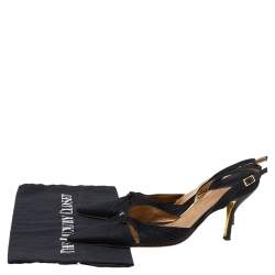 Chanel Black Satin Slingback Sandals Size 38