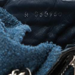 Chanel Blue/Black Wool and Patent Leather Paris Salzburg Charm Ankle Boots Size 37.5