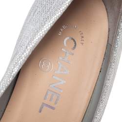 Pre Owned Chanel Black/Grey Suede Cap Toe Pumps Size 38