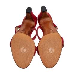 مملوكة مسبقًا صندل سلايد شانيل سويدي أحمر شعار ماركة سي سي مقاس 36.5 