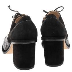 Chanel Black Suede And Leather Booties Size 39.5 