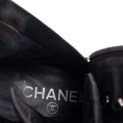 Chanel Black Suede And Leather Combat Lace Up Boots Size 38