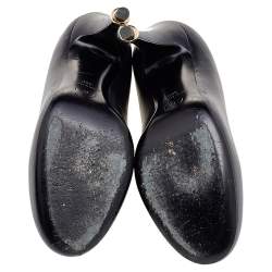 Pre Owned Chanel Black Leather Camellia Pumps Size 36