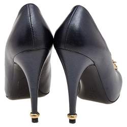 Pre Owned Chanel Black Leather Camellia Pumps Size 36