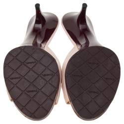 Chanel Light Pink Leather Open Toe Mule Sandals Size 39