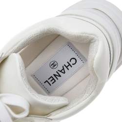 مملوكة مسبقًا حذاء رياضي شانيل سي سي بي في سي وجلد أبيض مقاس 37