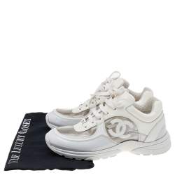 مملوكة مسبقًا حذاء رياضي شانيل سي سي بي في سي وجلد أبيض مقاس 37