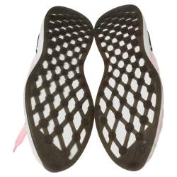 Pre Owned حذاء رياضي شانيل قماش تريكو وردي سي سي عنق منخفض مقاس 38