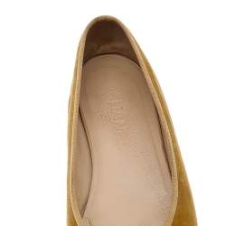 Pre Owned Chanel Beige/Black Patent Leather And Velvet CC Cap Toe Bow Ballet Flats Size 40.5