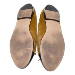 Pre Owned Chanel Beige/Black Patent Leather And Velvet CC Cap Toe Bow Ballet Flats Size 40.5