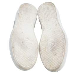 مملوكة مسبقًا Chanel Black Leather Logo Lace Up CC Low Top Sneakers Size 40