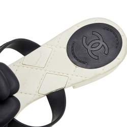 Chanel Black Jelly Camellia Thong Sandals Size 42